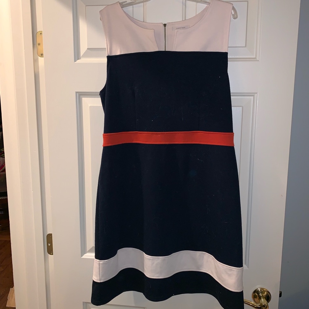 Jersey knit color block dress
